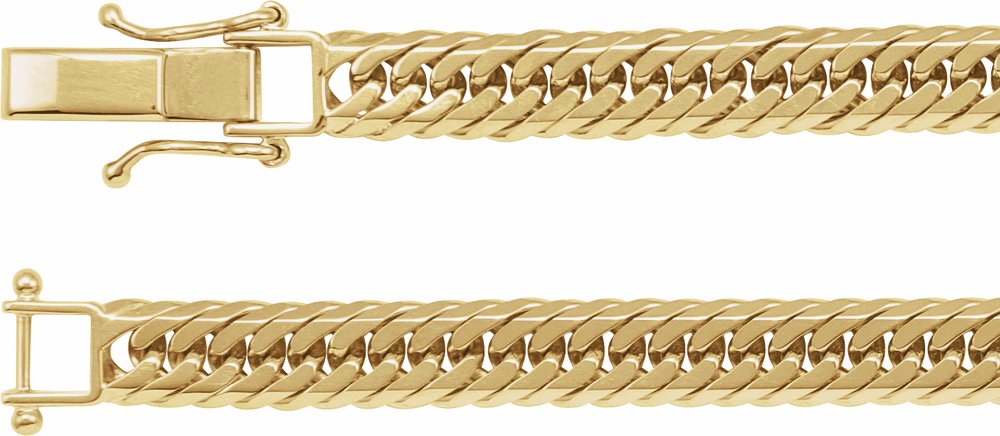 18K Yellow Gold 6.2 mm Diamond-Cut Curb 7 1/2" Chain