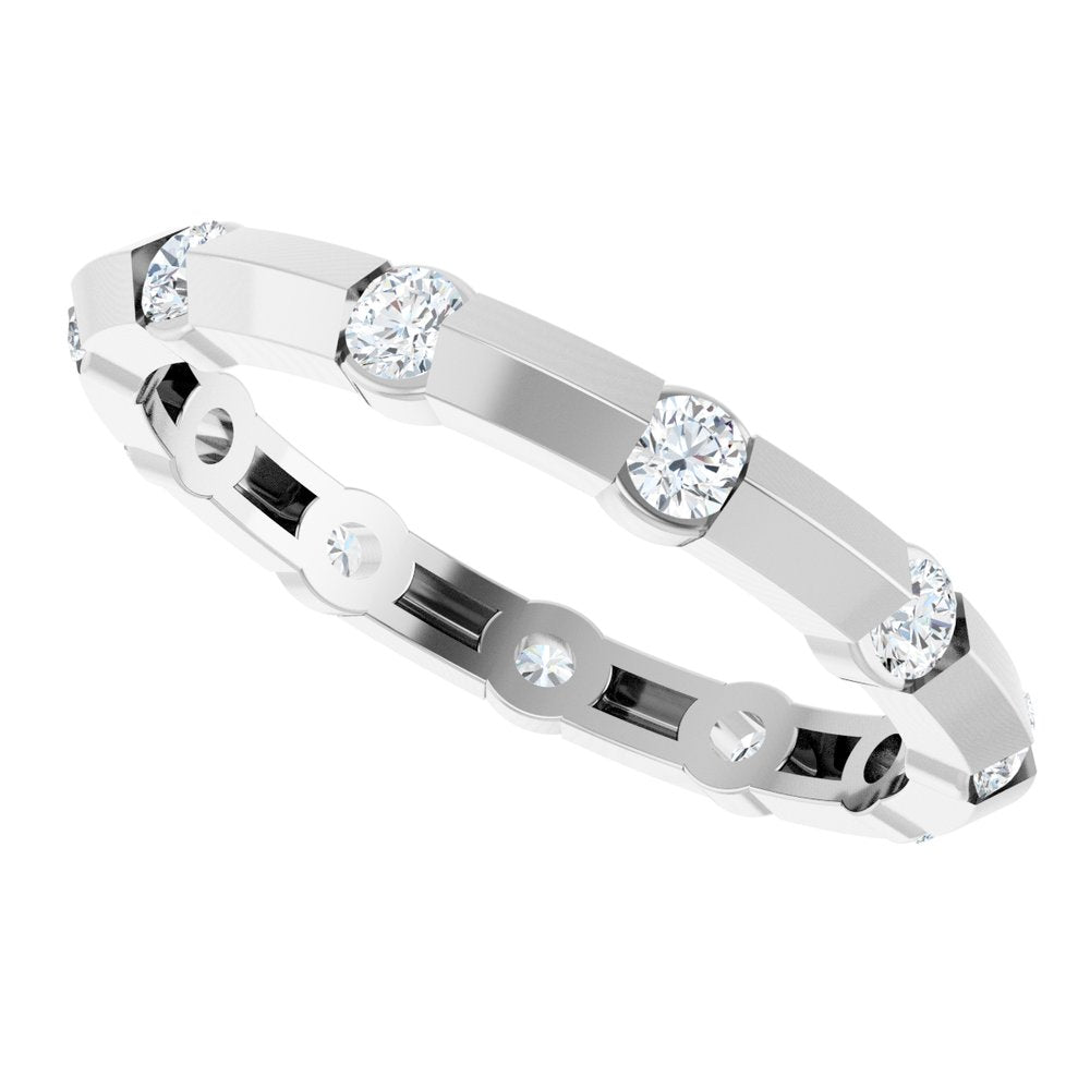 14K White 1/2 CTW Lab-Grown Diamond Eternity Band Size 7