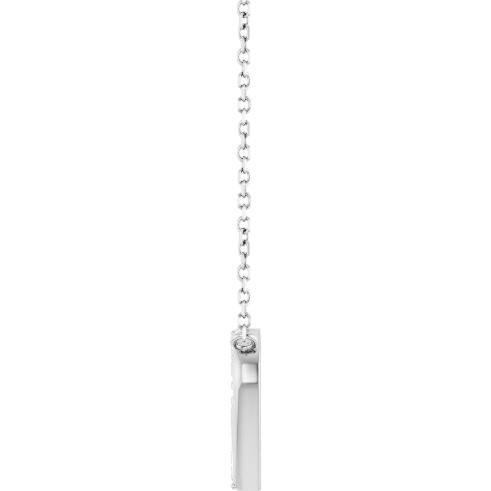 14K White Gold 1/8 CTW Natural Diamond Petite Double Interlocking Heart 16-18" Necklace