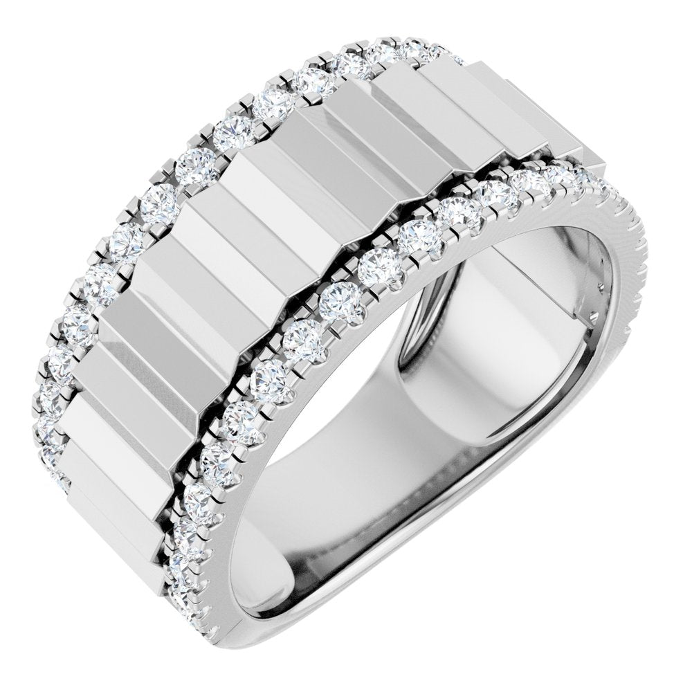 14K White Gold 9/10 CTW Lab-Grown Diamond Band
