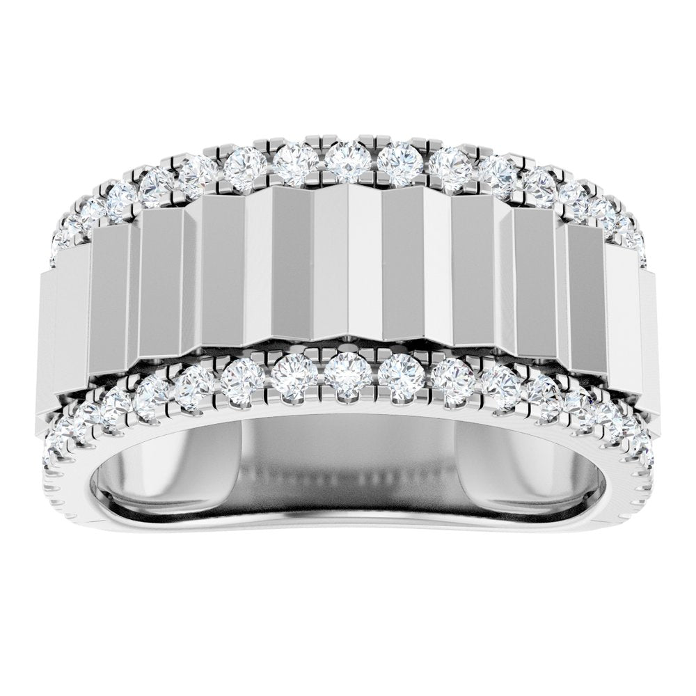 14K White Gold 9/10 CTW Lab-Grown Diamond Band