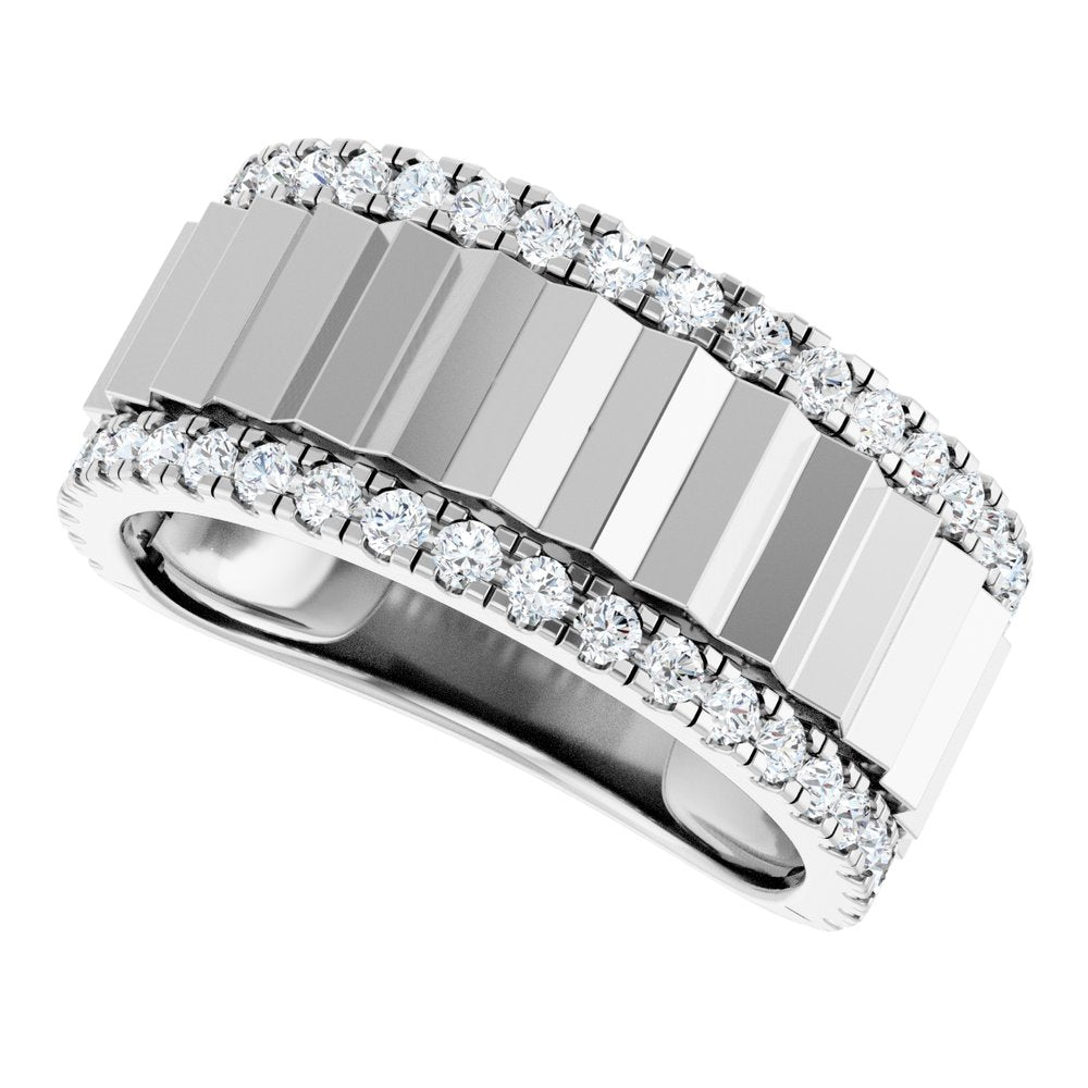 14K White Gold 9/10 CTW Lab-Grown Diamond Band