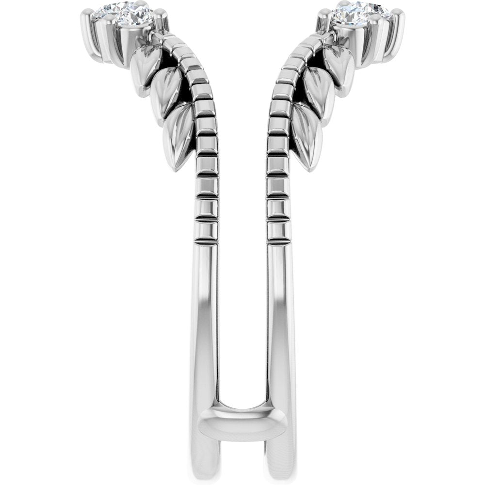 14K White Gold 1/3 CTW Natural Diamond Ring Guard