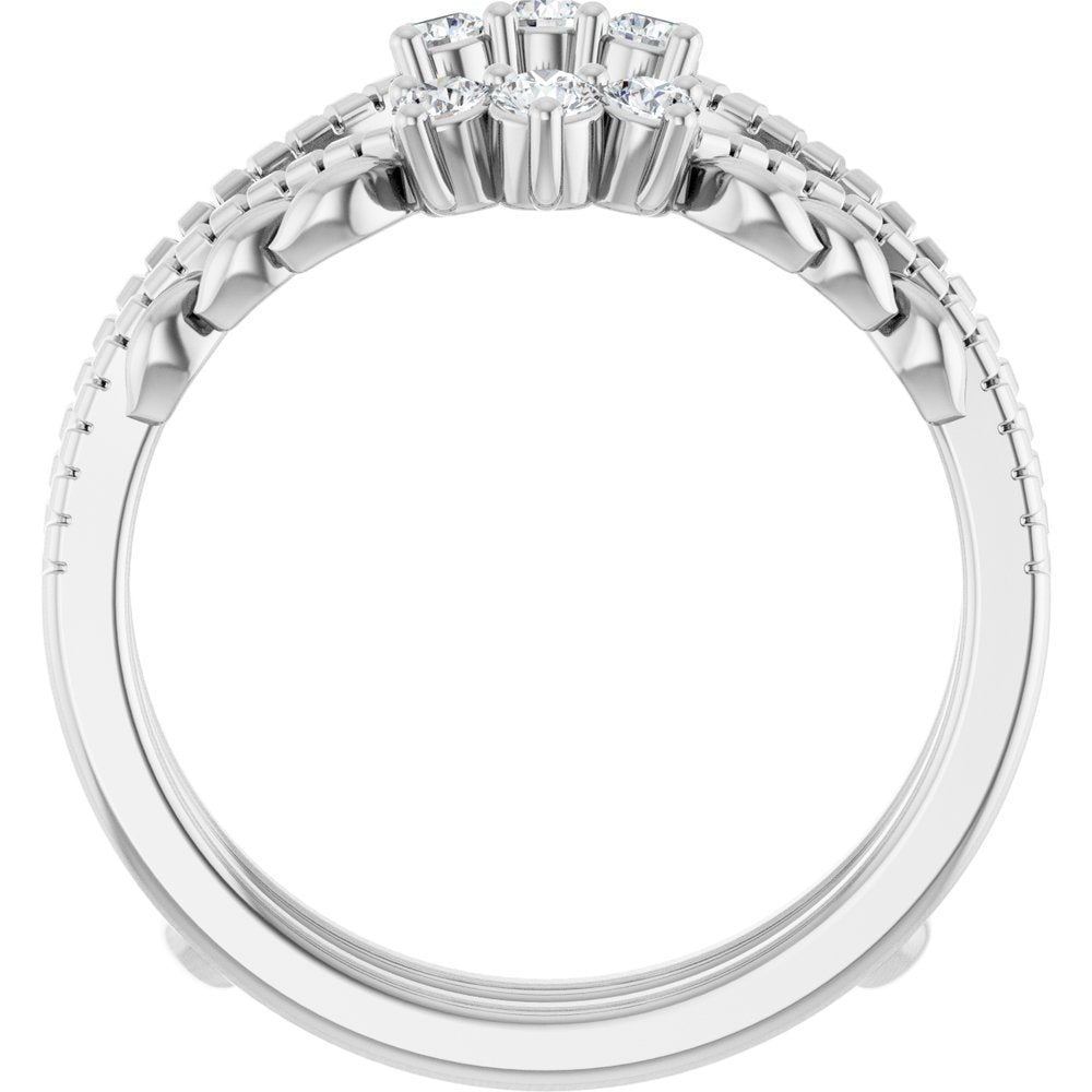14K White Gold 1/3 CTW Natural Diamond Ring Guard