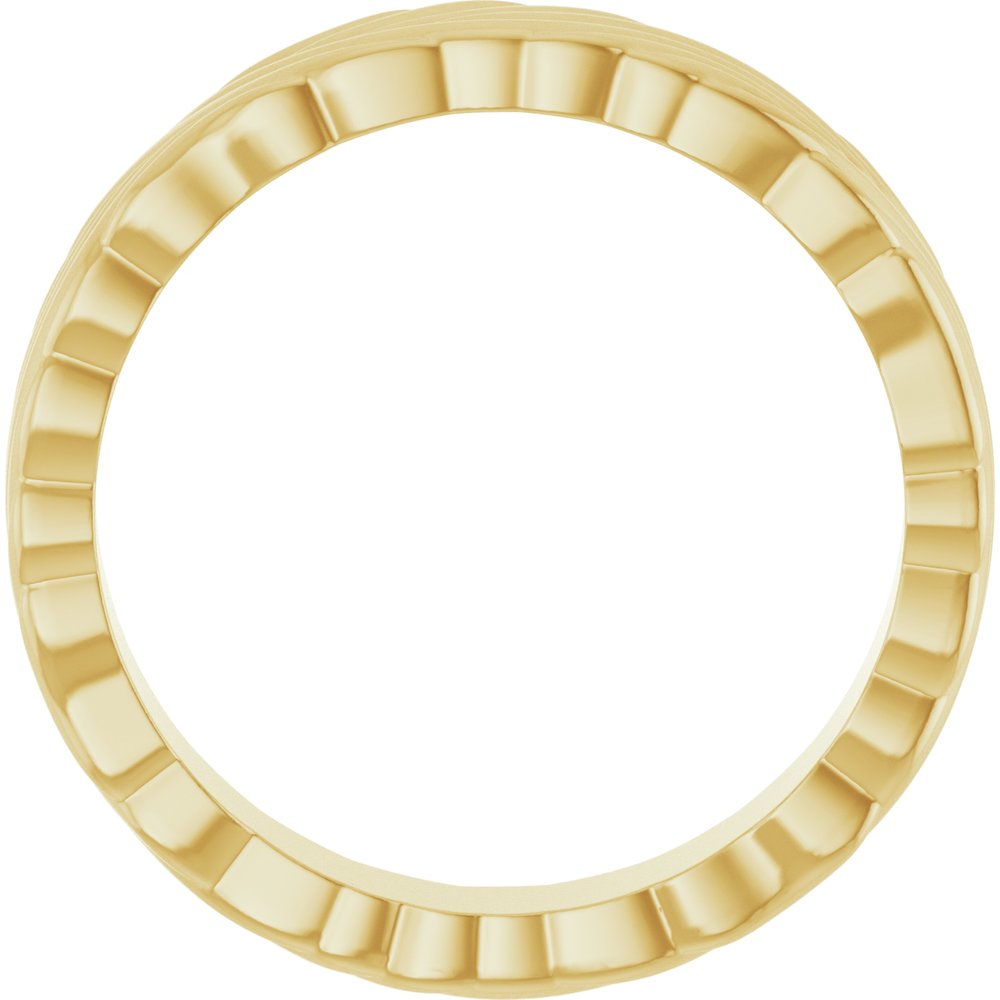 14K Yellow Gold 4.2 mm Sculptural Band Size 5