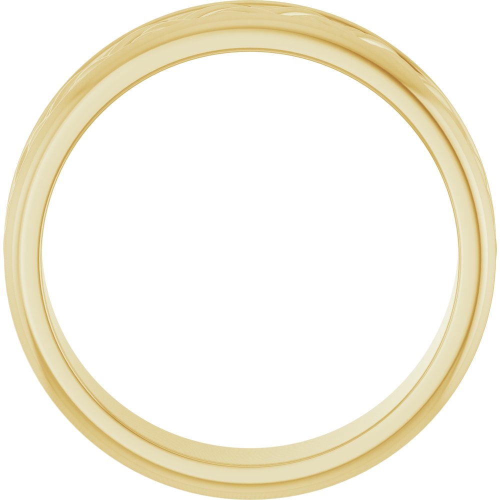 14K Yellow Gold 5.4 mm Woven-Design Flat Band Size 10