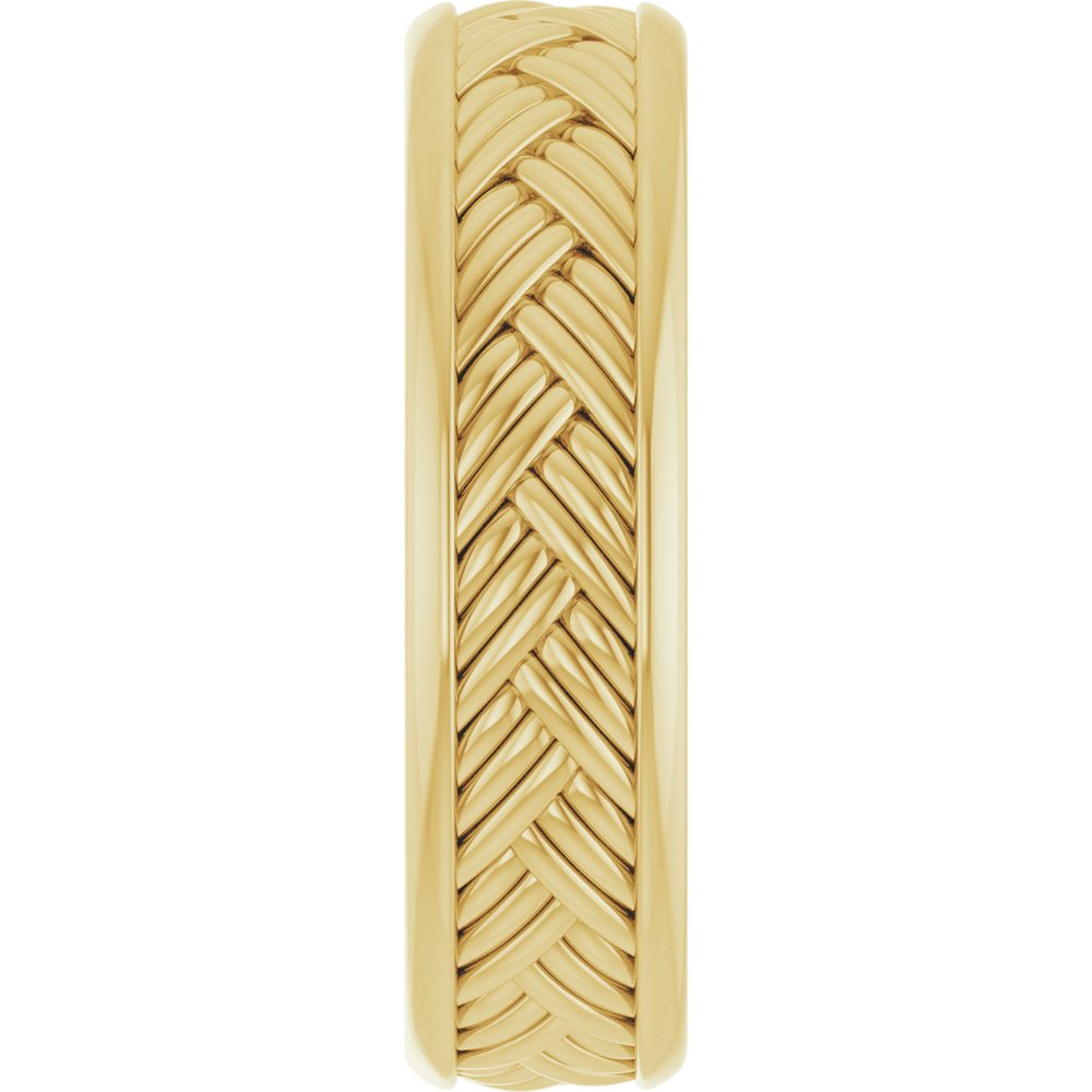 14K Yellow Gold 5.4 mm Woven-Design Flat Band Size 10
