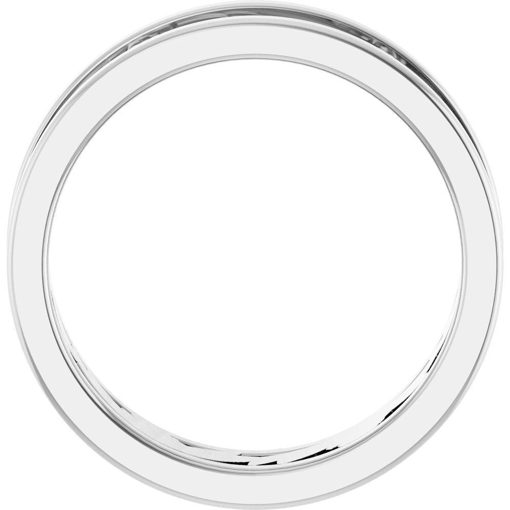 14K White Gold 5.8 mm Floral Flat Band Size 7