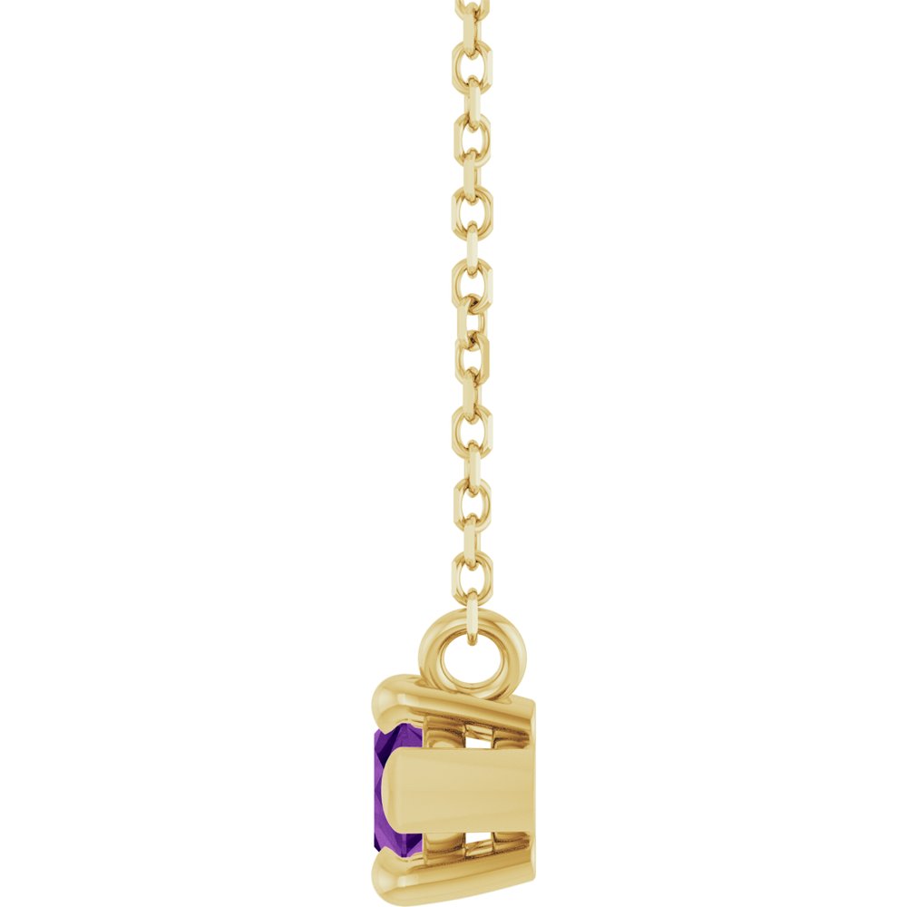 14K Yellow Gold 8x4 mm Natural Amethyst 18" Necklace