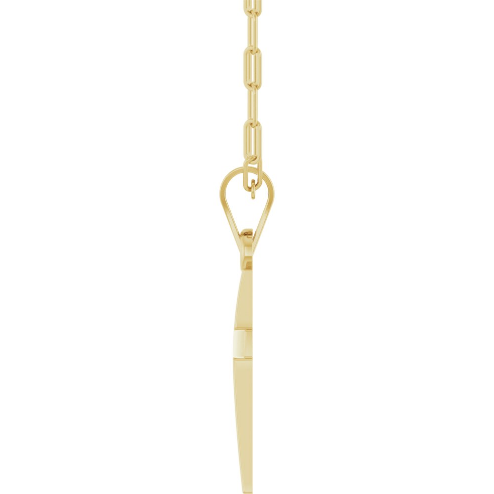 14K Yellow Gold Cross & Paperclip-Style Chain 18" Necklace