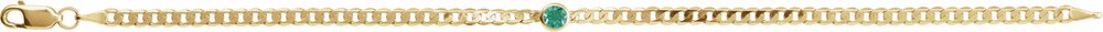 14K Yellow Gold Lab-Grown Emerald Link 7" Bracelet