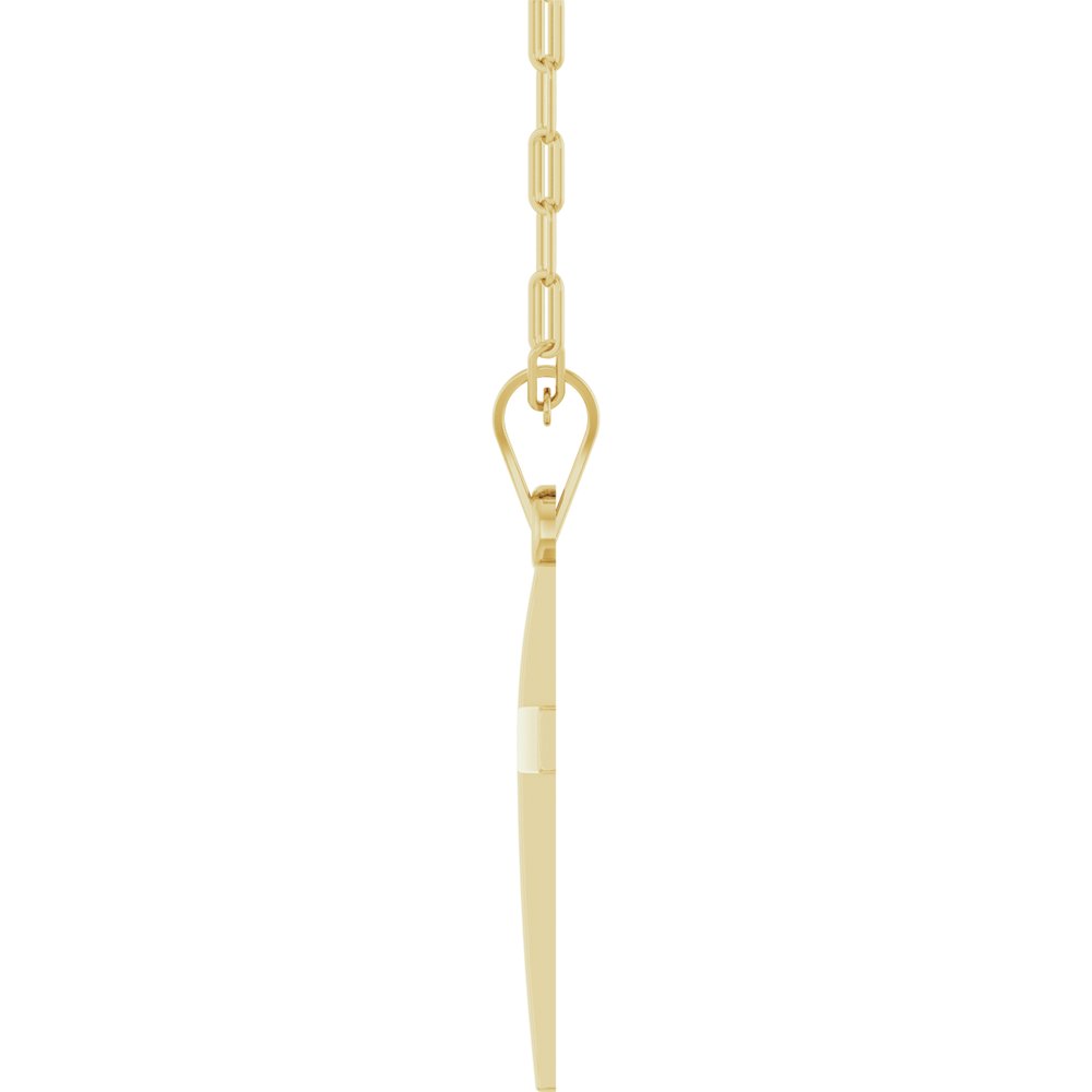 14K Yellow Gold Cross & Paperclip-Style Chain 18" Necklace