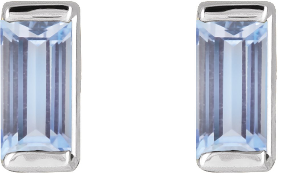 14K White Natural Tanzanite Earrings