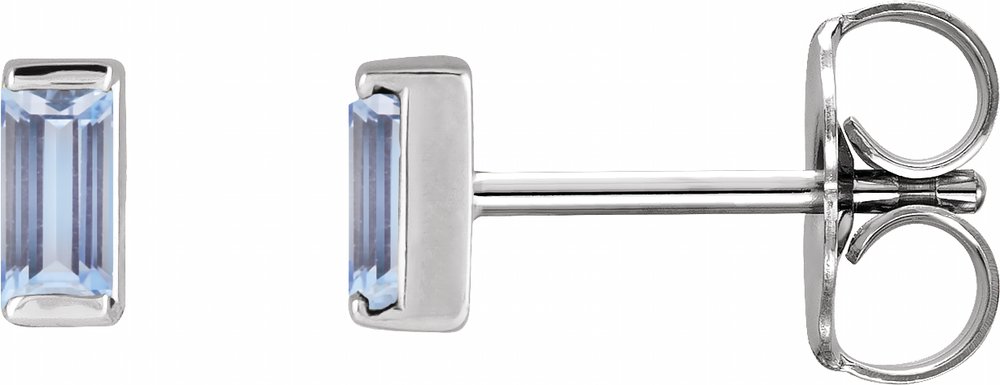 14K White Natural Tanzanite Earrings