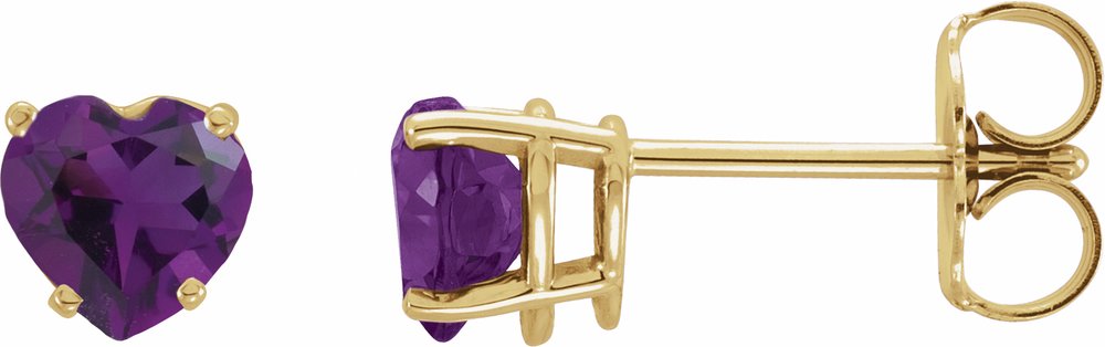 14K Yellow Natural Amethyst Earrings