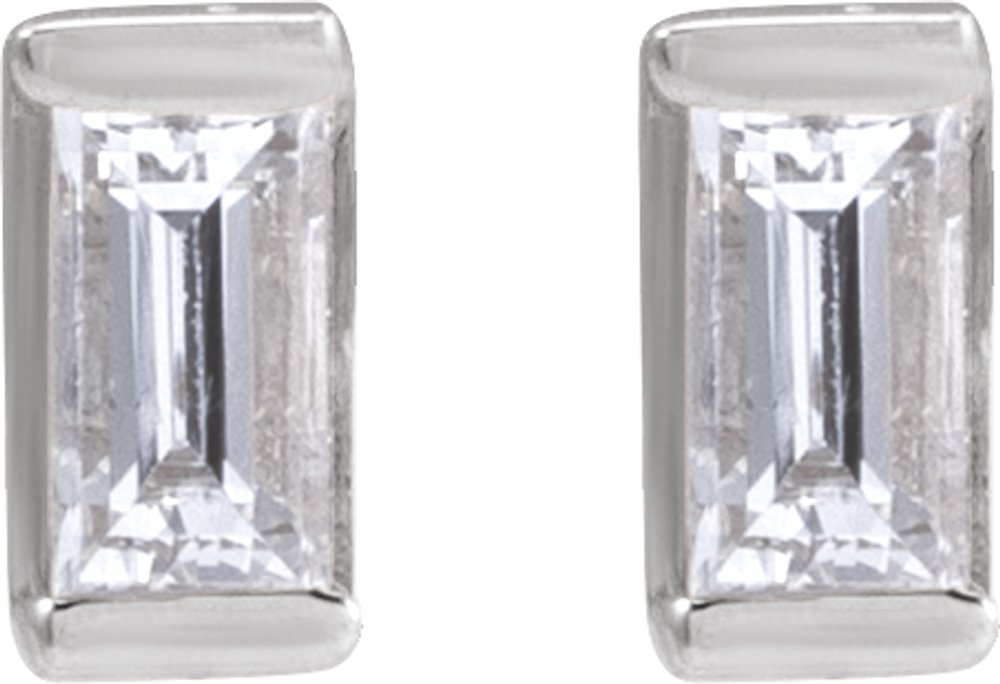 14K White 1/8 CTW Natural Diamond Stud Earrings