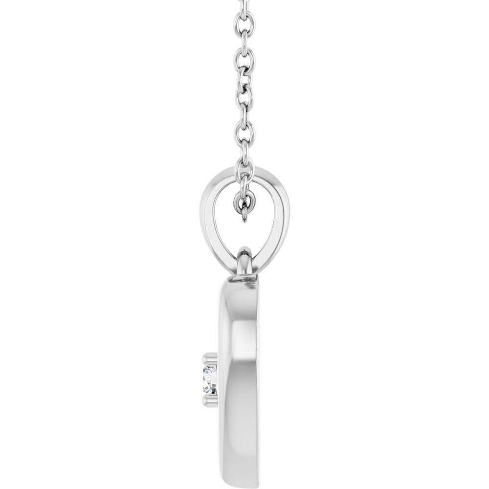 Sterling Silver .03 CTW Natural Diamond Starburst Heart 16-18" Necklace