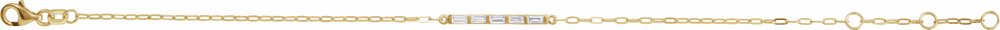 14K Yellow Gold 1/3 CTW Natural Diamond Five-Stone Bar 6-7 1/2" Link Bracelet