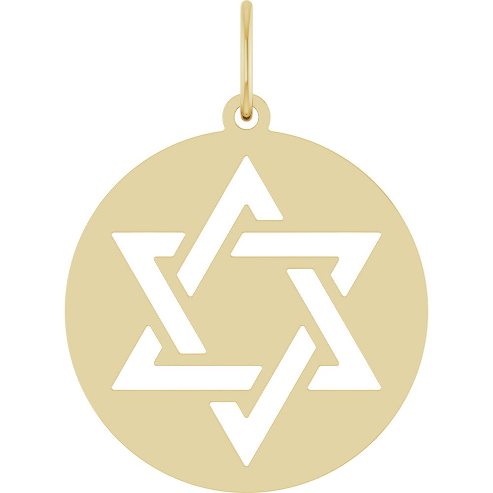 14K Yellow Gold Star of David Pendant