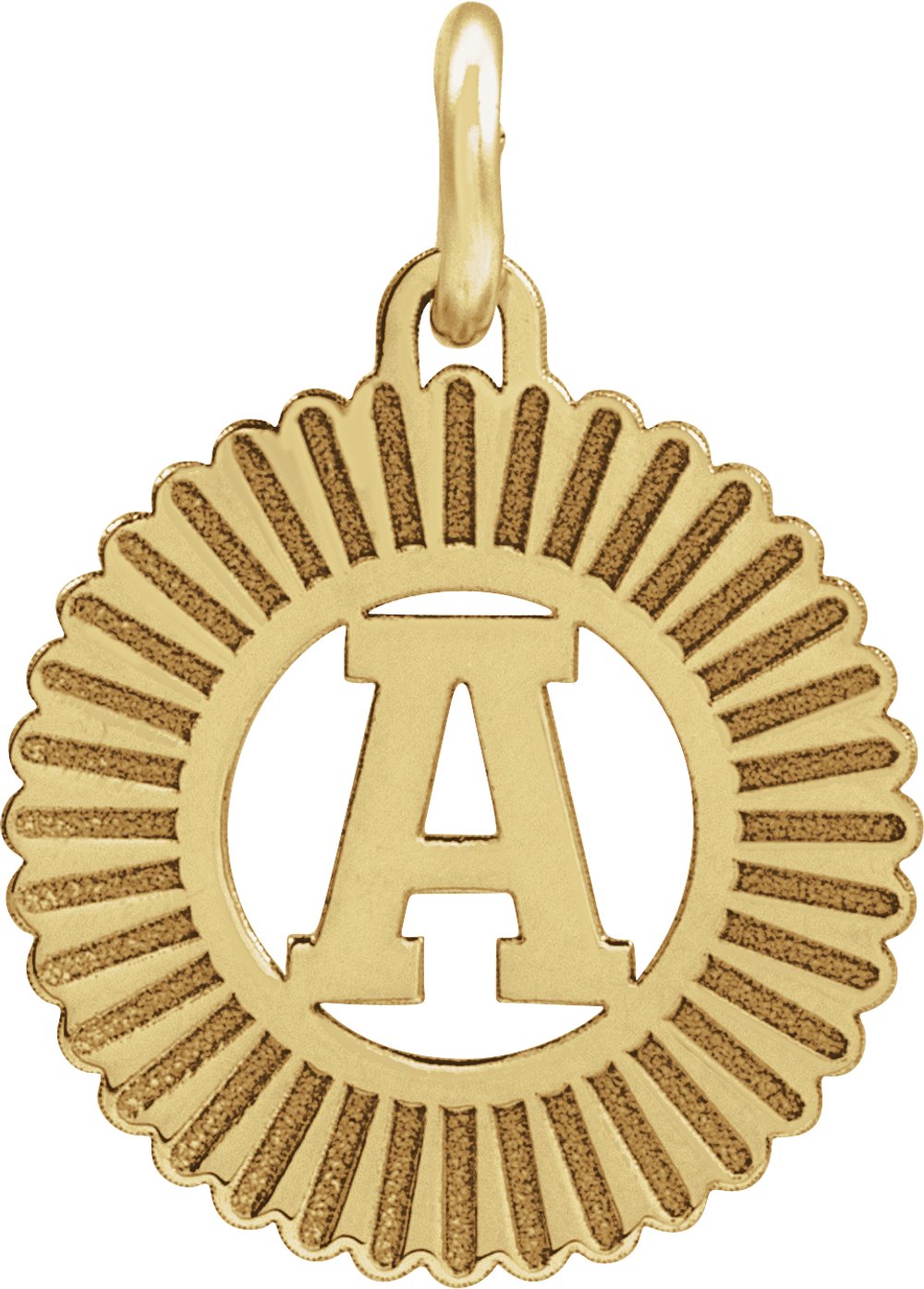 14K Yellow Gold-Plated Sterling Silver Initial A Sunburst Pendant