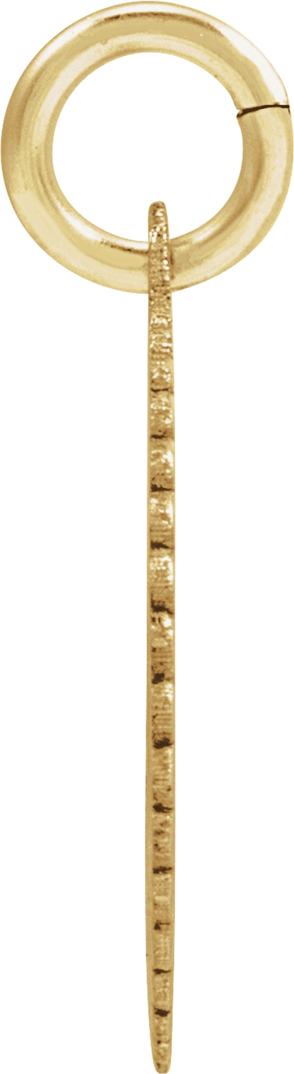 14K Yellow Initial I Sunburst Pendant