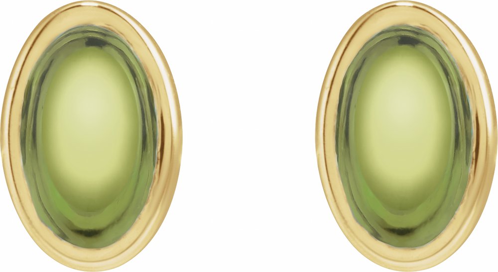 14K Yellow Gold Natural Peridot Earrings