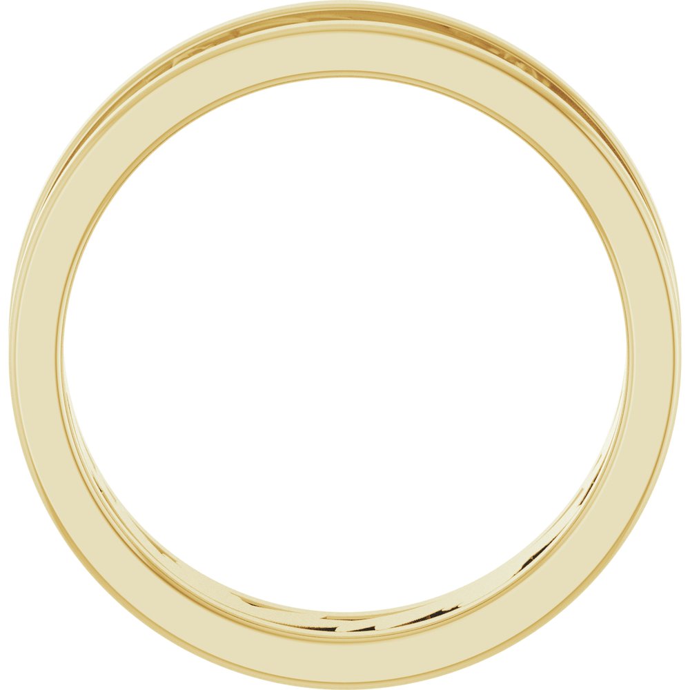 14K Yellow Gold 5.8 mm Floral Flat Band Size 8