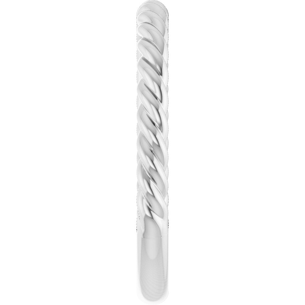 14K White Gold 2.3 mm Rope Band Size 7