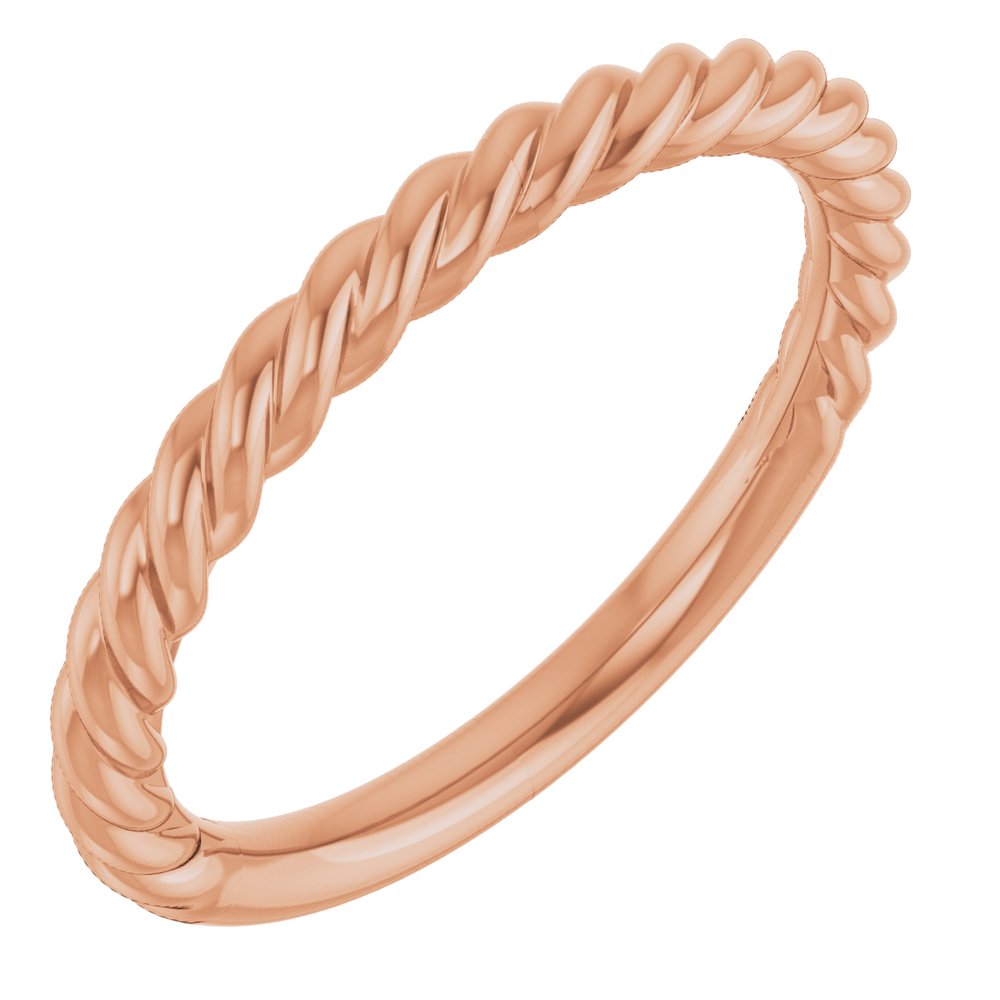 14K Rose Gold 2.3 mm Rope Band Size 7
