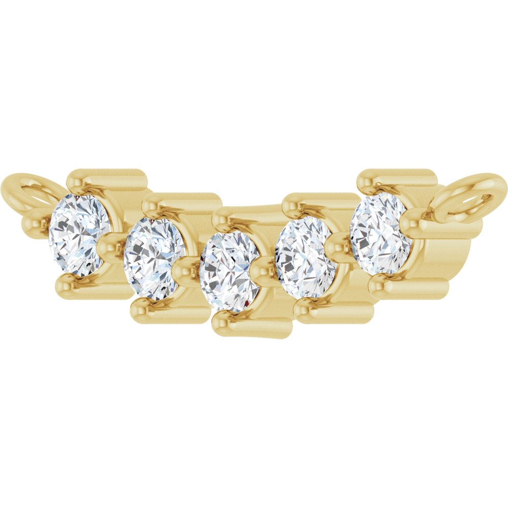 14K Yellow Gold 1/6 CTW Lab-Grown Diamond 5-Stone Family Bar Necklace Center