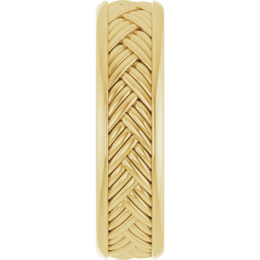 14K Yellow Gold 5.4 mm Woven-Design Flat Band