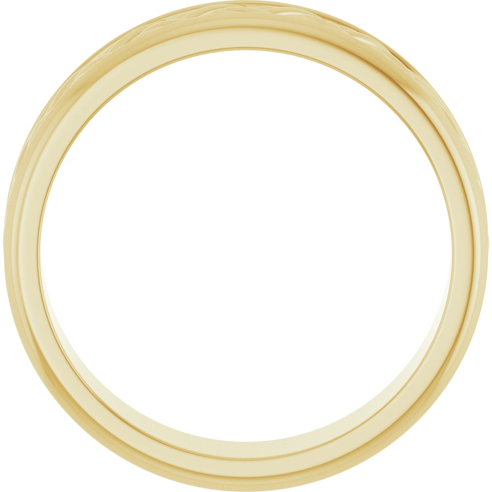 14K Yellow Gold 5.4 mm Woven-Design Flat Band Size 10.5