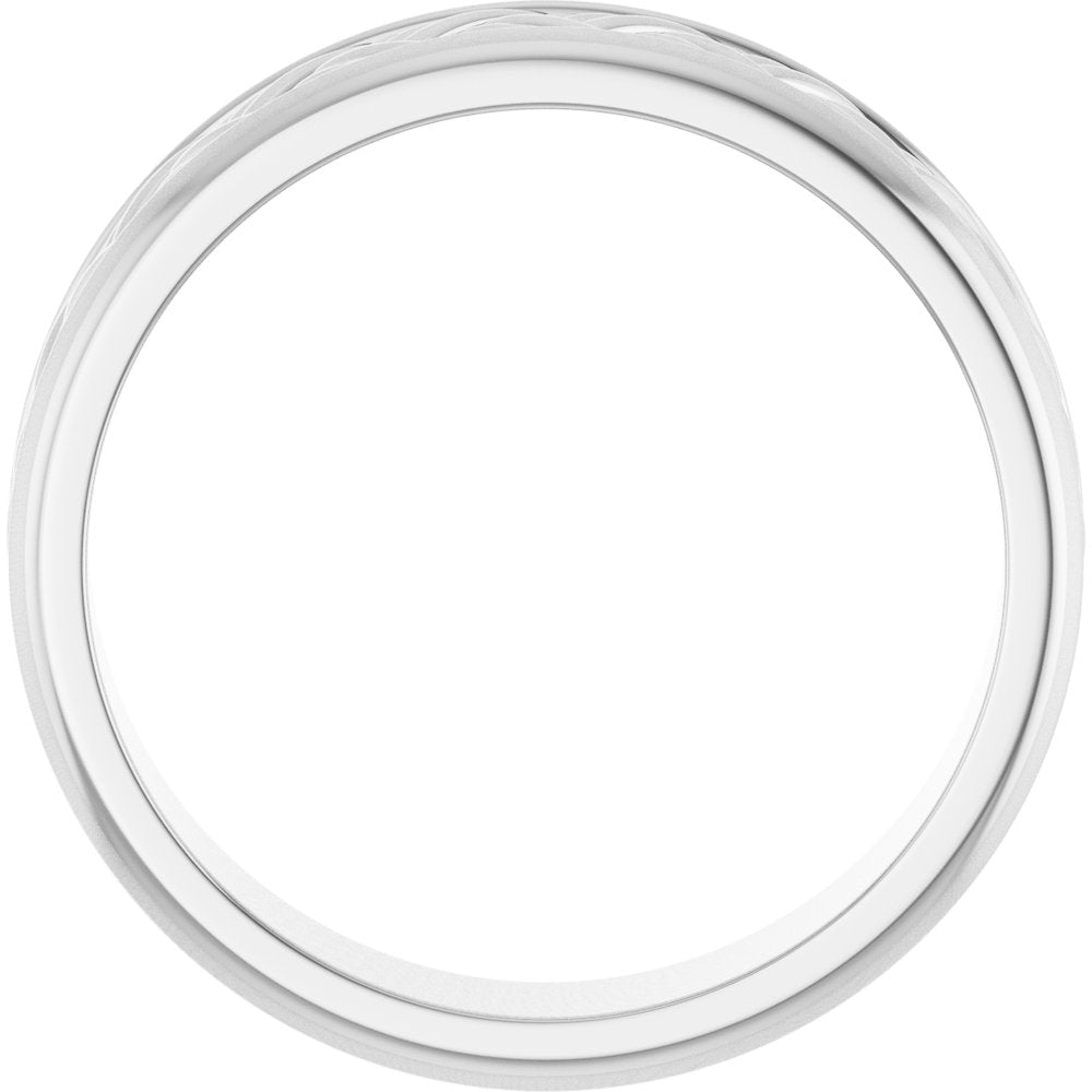 Sterling Silver 5.4 mm Woven-Design Flat Band Size 11