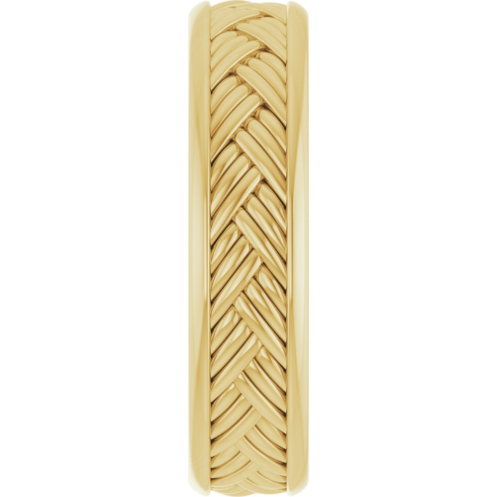 14K Yellow Gold 5.4 mm Woven-Design Flat Band Size 12