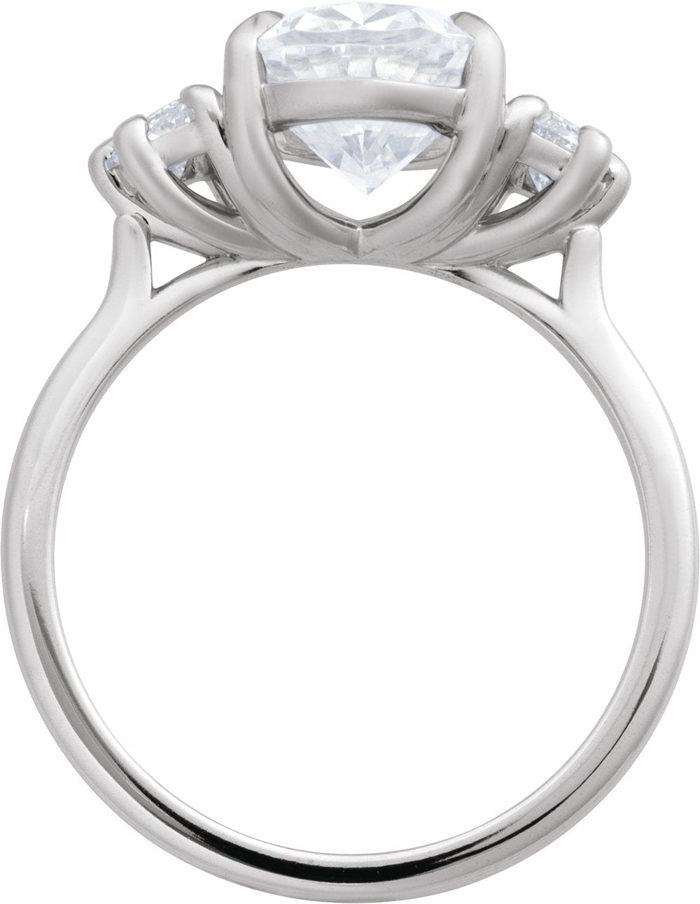 14K White Gold 2 1/2 CTW Lab-Grown Diamond Three-Stone Engagement Ring