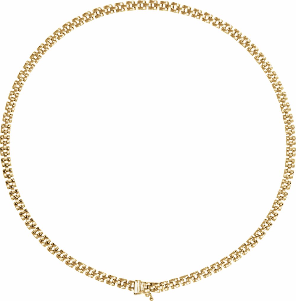 14K Yellow Gold 4 mm Panther 16" Chain