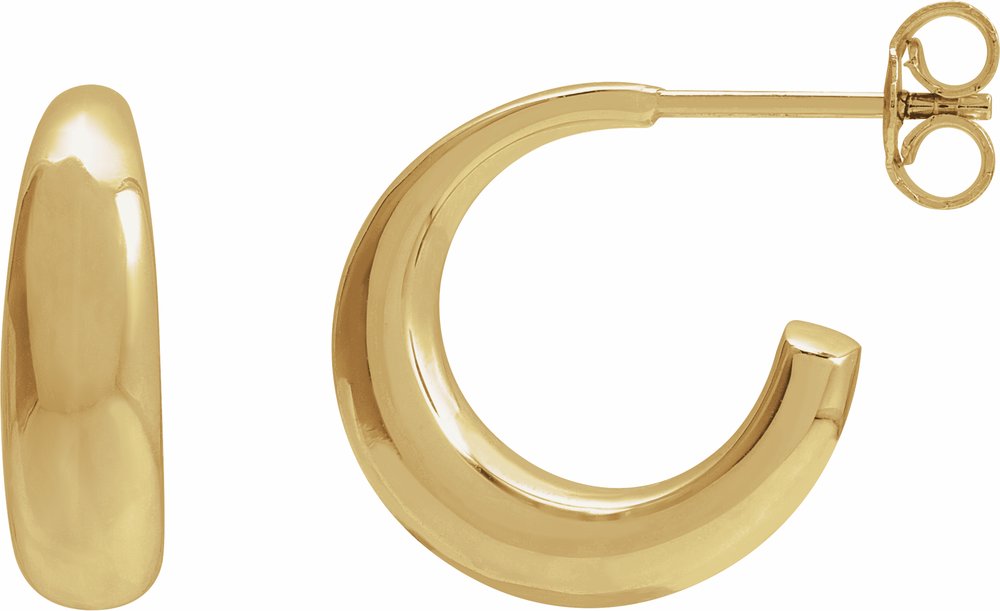14K Yellow Gold 14.4 mm Hoop Earrings