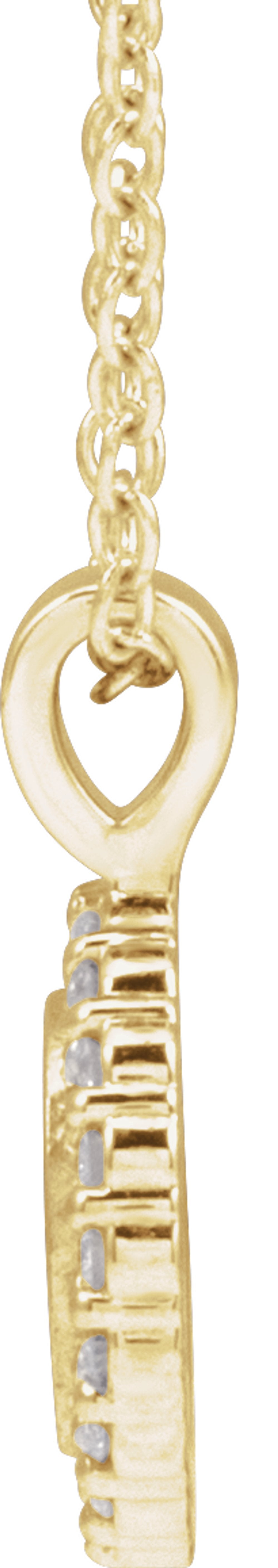 14K Yellow Gold 1/8 CTW Natural Diamond 16-18" Necklace