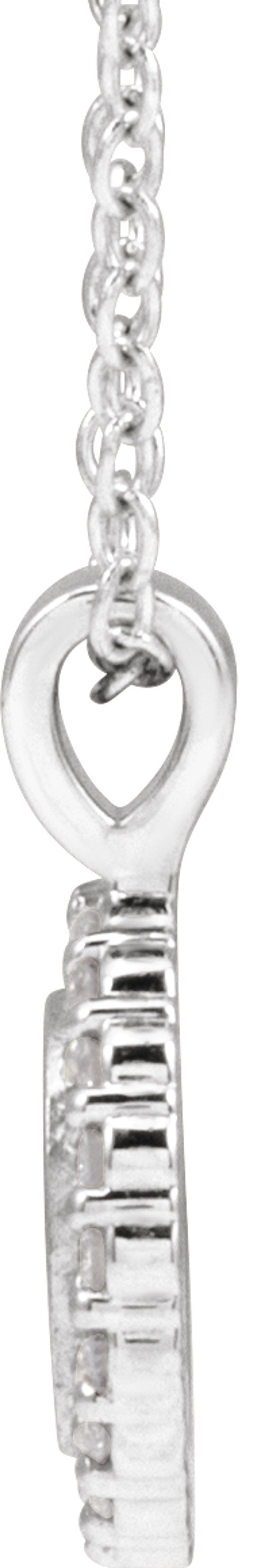 14K White Gold 1/8 CTW Natural Diamond 16-18" Necklace