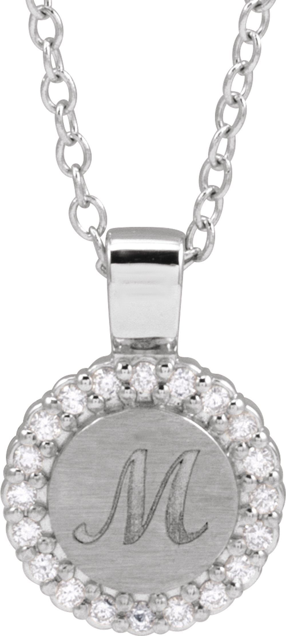 14K White Gold 1/8 CTW Natural Diamond 16-18" Necklace