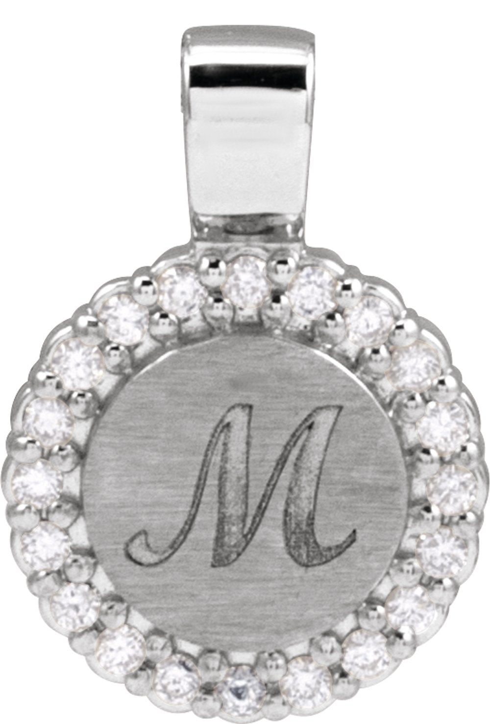 14K White Gold 1/8 CTW Natural Diamond Pendant