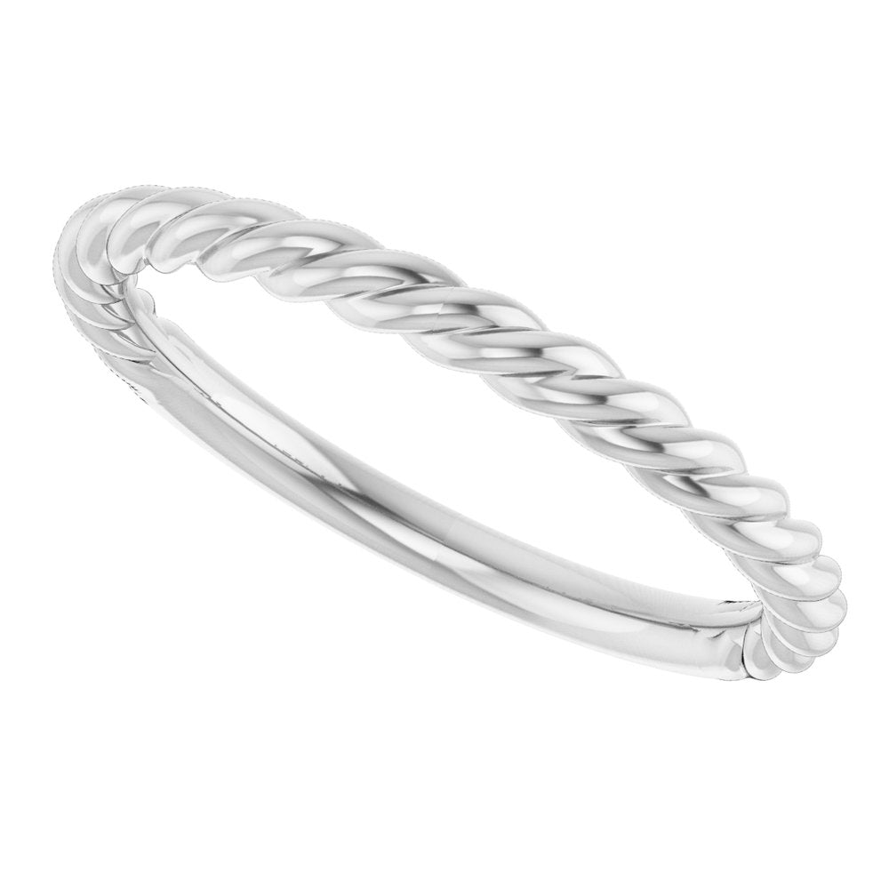 Sterling Silver 2.3 mm Rope Band Size 9