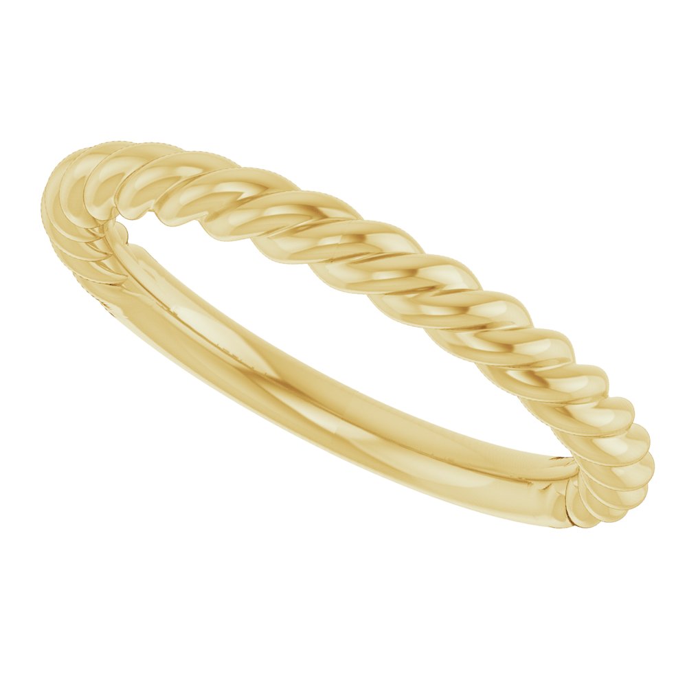 14K Yellow Gold 2.3 mm Rope Band Size 5