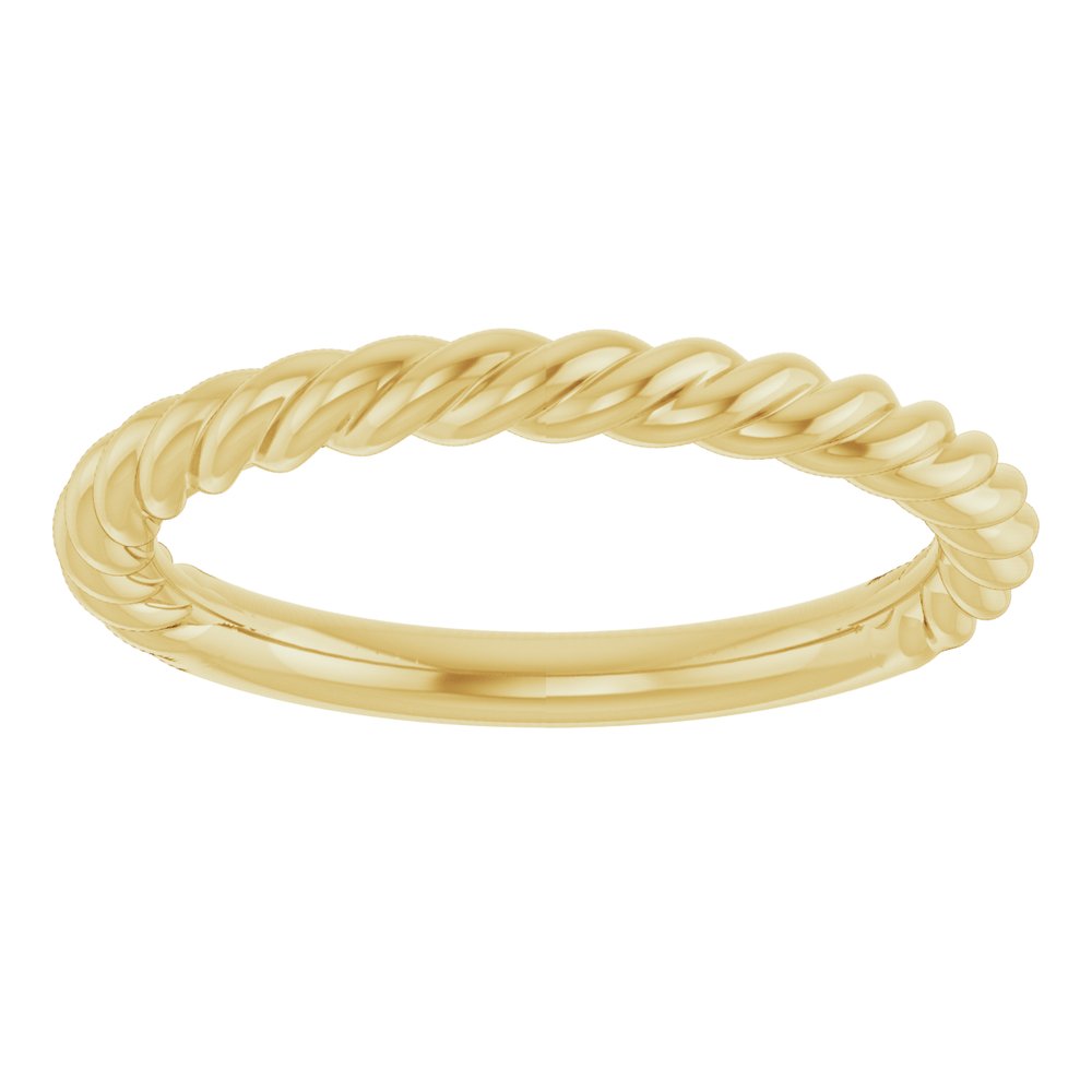 18K Yellow Gold 2.3 mm Rope Band Size 6