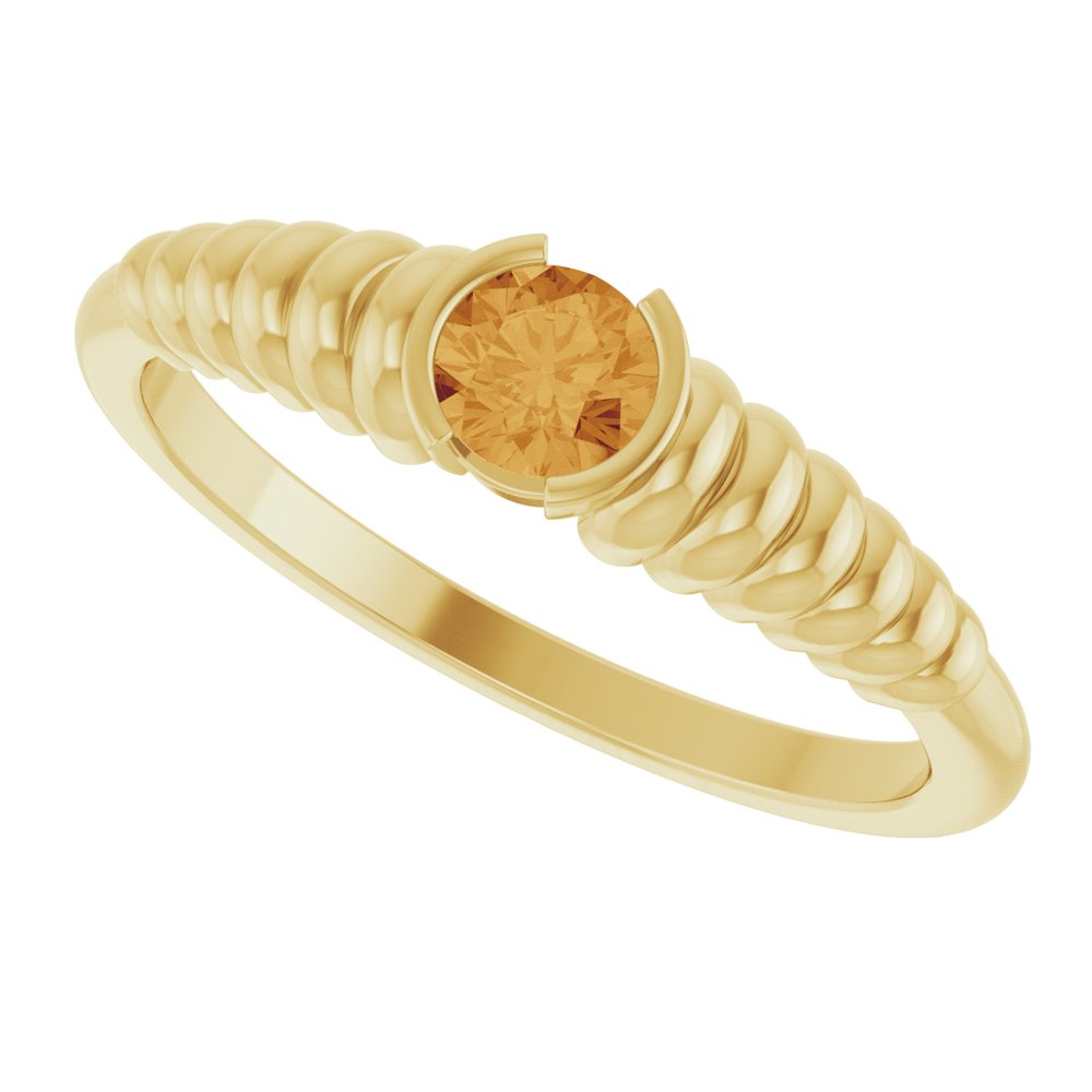 14K Yellow Gold Natural Citrine Ring
