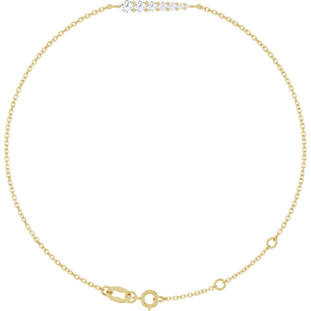 14K Yellow Gold 1/4 CTW Natural Diamond Graduated 6 1/2-7 1/2" Bracelet