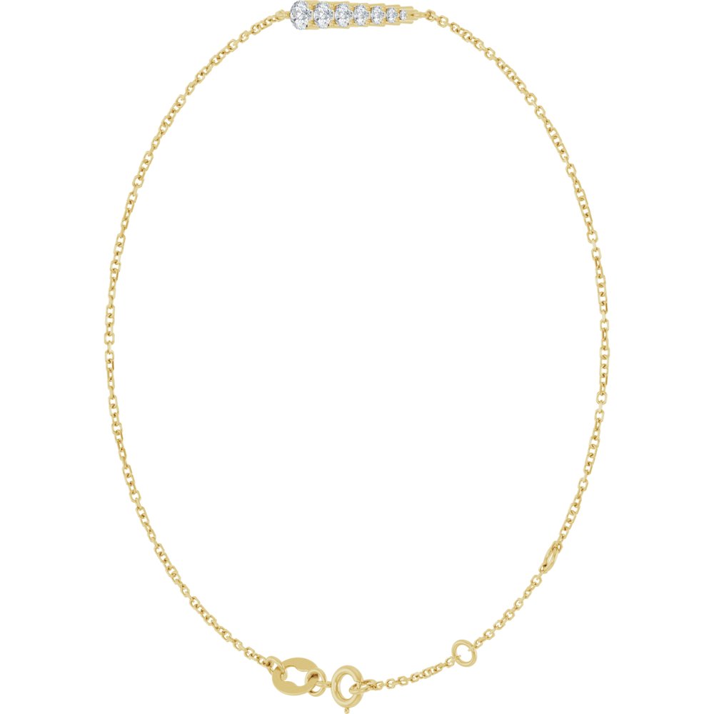 14K Yellow Gold 1/4 CTW Natural Diamond Graduated 6 1/2-7 1/2" Bracelet