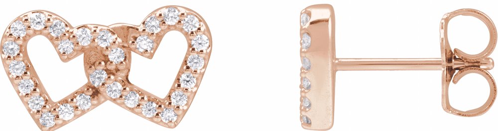 14K Rose Gold 1/5 CTW Natural Diamond Interlocking Heart Earrings