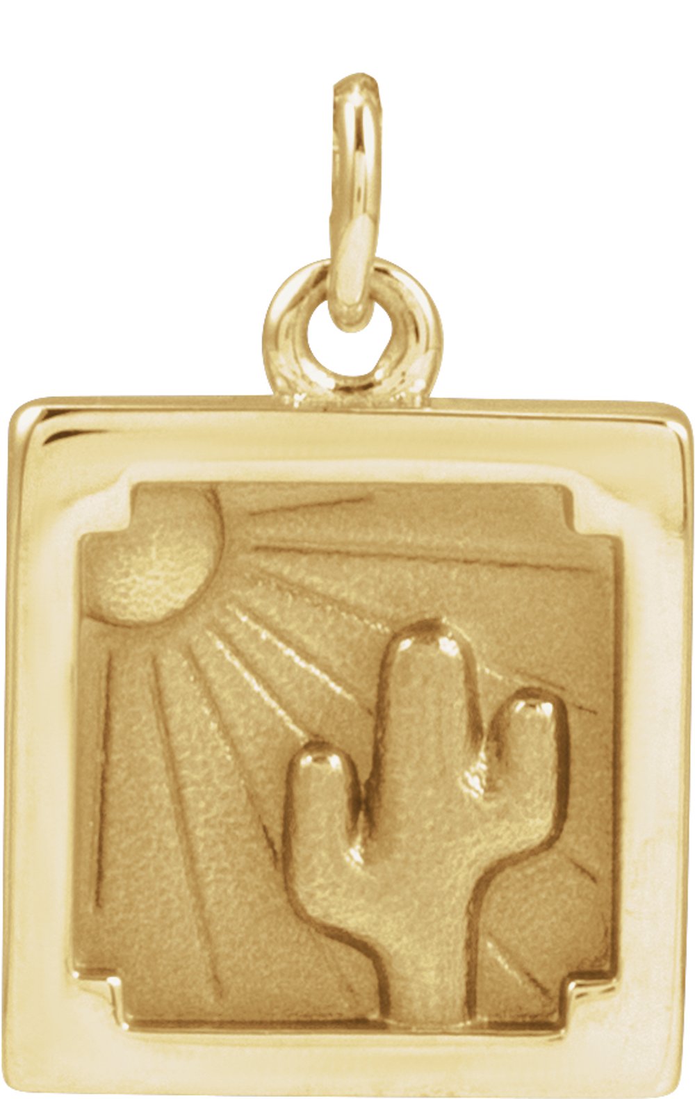 14K Yellow Gold Desert Pendant