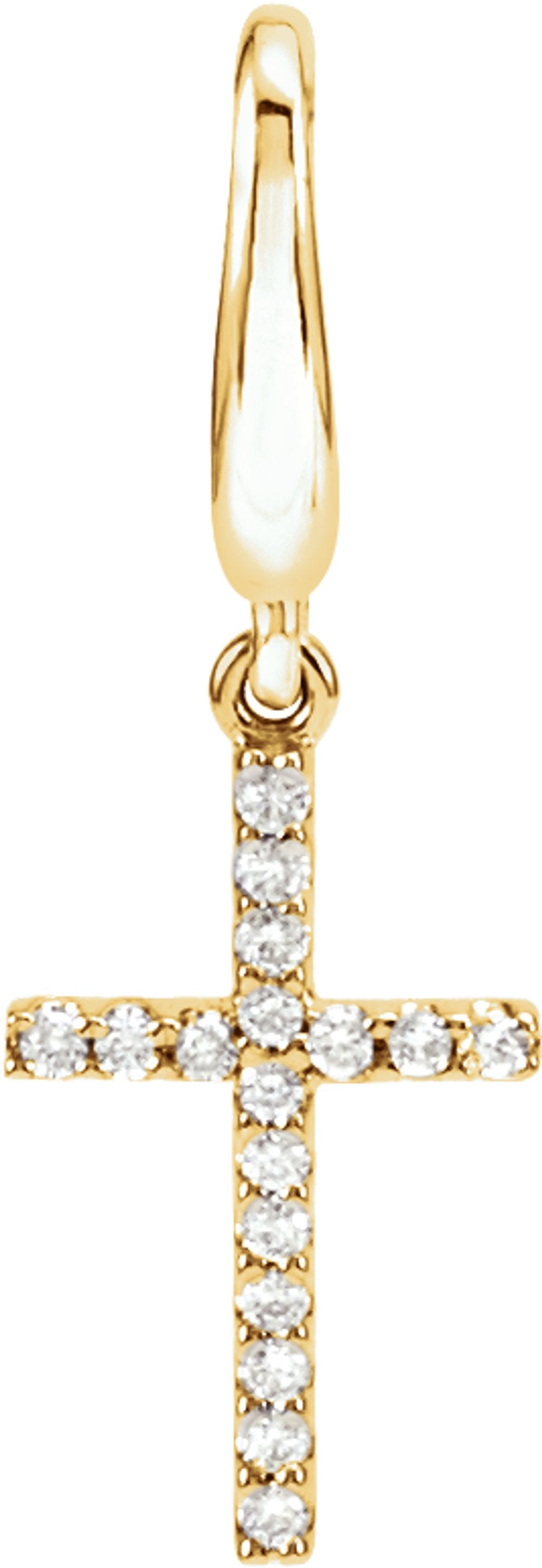14K Yellow .08 CTW Natural Diamond Cross Charm/Pendant